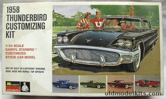 Monogram 1/24 1958 Ford Thunderbird - Convertible or Hardtop Customizing Kit - 2 Stock or 2 Darryl Starbird Custom Cars - Four Star Issue, PC89-200 plastic model kit